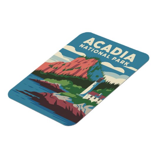 アカディア国立公園ヴィンテージライトハウス マグネット (左側)