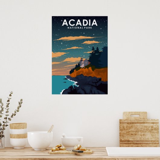アカディア国立公園ヴィンテージ旅行ポスター ポスター (キッチン)