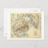 アカディア国立公園地形図 ポストカード (正面/裏面)