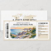 アカディア国立公園旅行搭乗券チケット 招待状 (正面/裏面)