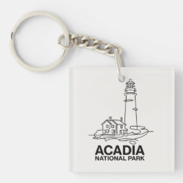 アカディア国立公園灯台ラインアート キーホルダー