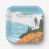 アカディア国立公園結婚レトロ ペーパープレート (正面)