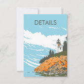 アカディア国立公園結婚詳細レトロ 招待状 (裏面)