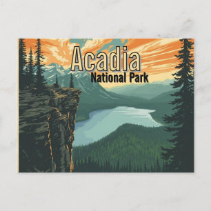 アカディア国立公園 イラスト レトロ ポストカード