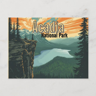 アカディア国立公園 イラスト レトロ ポストカード