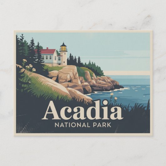 アカディア国立公園 ポストカード レトロ (正面)