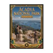 アカディア国立公園 メイン州 ビンテージ アールデコ ゴールデン