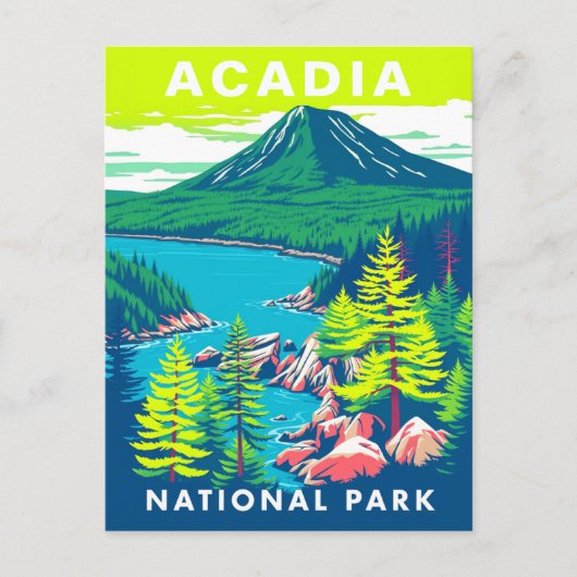 アカディア国立公園USAヴィンテージ旅行 ポストカード (正面)