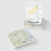 アカディア地図のコースター ストーンコースター (横)