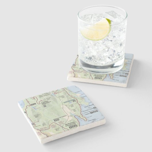 アカディア地図のコースター ストーンコースター (横)