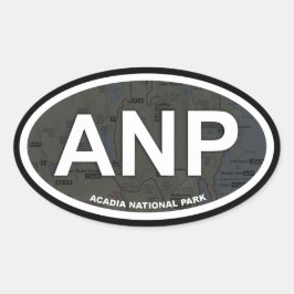 アカディア地図ステッカー(白い文字) 楕円形シール