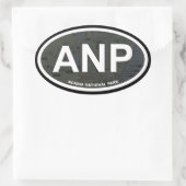 アカディア地図ステッカー(白い文字) 楕円形シール (バッグ)