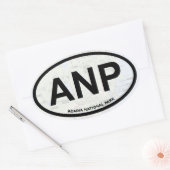 アカディア地図ステッカー(黒い文字) 楕円形シール (封筒)