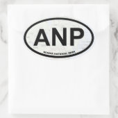 アカディア地図ステッカー(黒い文字) 楕円形シール (バッグ)