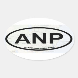 アカディア地図ステッカー(黒い文字) 楕円形シール