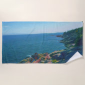 アカディア海岸 ビーチタオル (正面)