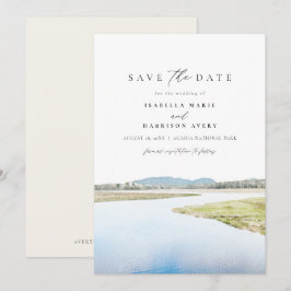 アカディア・ナショナル・パーク 水彩画 Save the Date 招待状