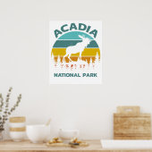 アカディア ヴィンテージ ムース 国立公園 ポスター (キッチン)