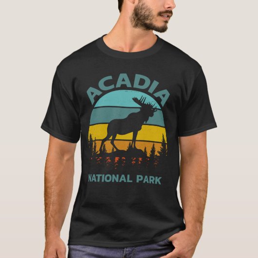 アカディア ヴィンテージ ムース 国立公園 Tシャツ (正面)