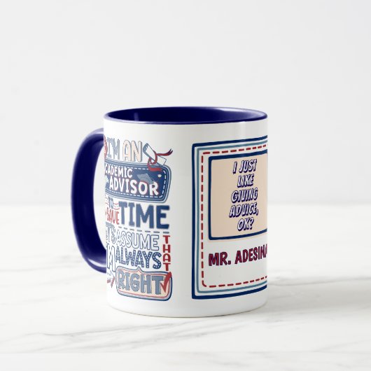 アカデミックおもしろいアドバイザーは常に正しい マグカップ (正面左)