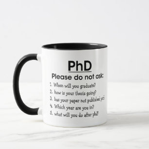 アカデミックおもしろいPhD、お願いしま頼せ、PhDことわざ マグカップ