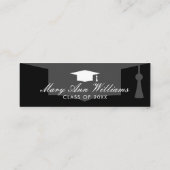 アカデミックエレガントキャップのロゴ付き大学院名カード スキニー名刺 (裏面)