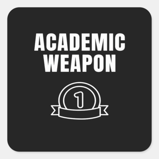アカデミック感動的武器 – オーバーサおもしろいイズ スクエアシール (正面)