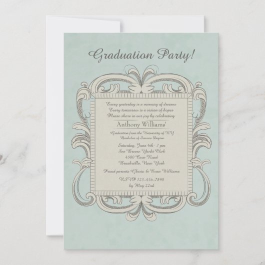 アカデミック フレーム 卒業招待状 招待状 (正面)