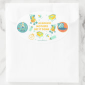 アカデミック・マザーズがシールを貼る 楕円形シール (バッグ)