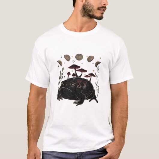 アカデミムーンウィッチゴブリンコア美学カエルCla Tシャツ (正面)