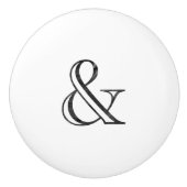 アカデミーによって刻まれるアンパーサンドの黒 セラミックノブ (正面)