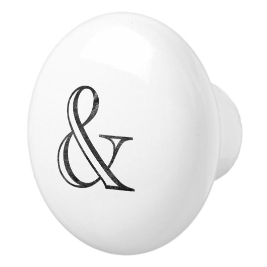 アカデミーによって刻まれるアンパーサンドの黒 セラミックノブ (右)