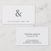 アカデミーによって刻まれるアンパーサンドの黒 名刺 (正面/裏面)