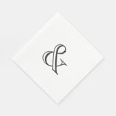 アカデミー彫刻アンパサンド・ブラック スタンダードランチョンナプキン (角)