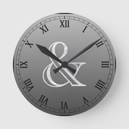 アカデミー彫刻アンパサンド ラウンド壁時計 (正面)