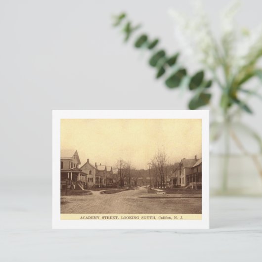 アカデミー通り、カリフォン、ニュージャージー州ヴィンテージ ポストカード (スタンド正面)