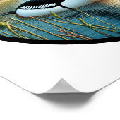アカハシコガモの円形3D画像 ポスター (角)