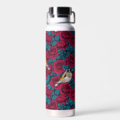 アカバラの花と金魚の鳥 ウォーターボトル (背面)