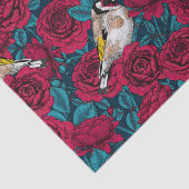 アカバラの花と金魚の鳥 薄葉紙 (詳細)