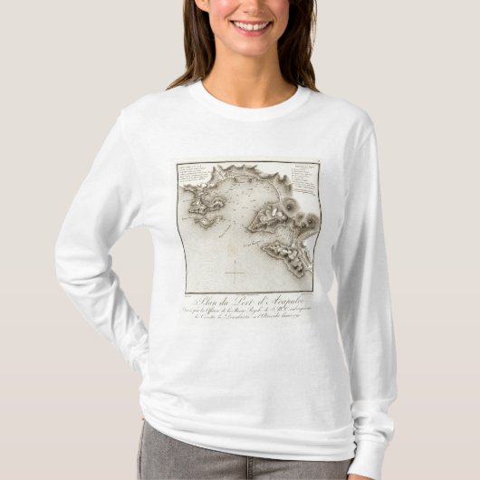アカプルコの地図の港 Tシャツ (正面)