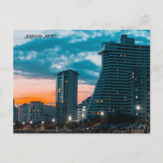 アカプルコメキシコスカイラインナイトタイム シーズンポストカード (正面)