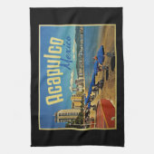 アカプルコメキシコヴィンテージトラベル キッチンタオル (縦)