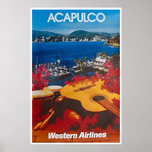アカプルコ旅行ポスター メキシコの家 メキシコの壁 ポスター (正面)
