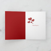 アカペチュニアとアイビーハートバレンタイン カード (内部)