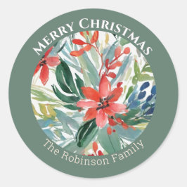 アカポインセチア離れ花植物学 ラウンドシール