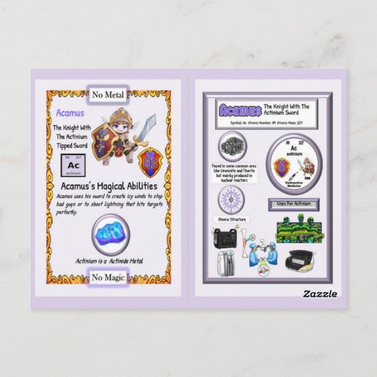 アカマス – 騎士のアクチニウムの剣 ポストカード (裏面)