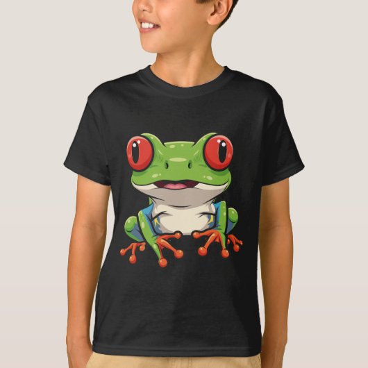 アカメアマガエルのかわいいキッズTシャツ Tシャツ (正面)