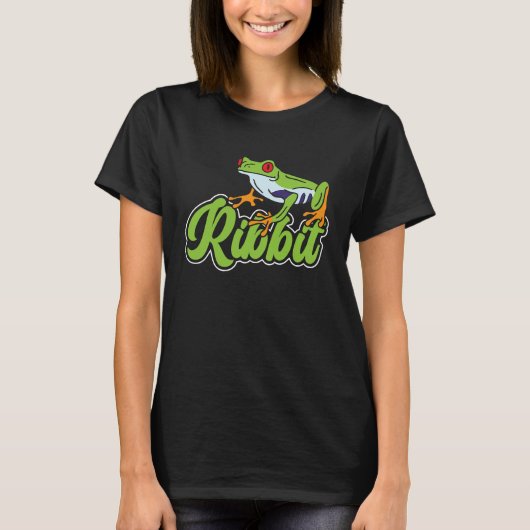 アカメアマガエル Ribbit Tシャツ (正面)