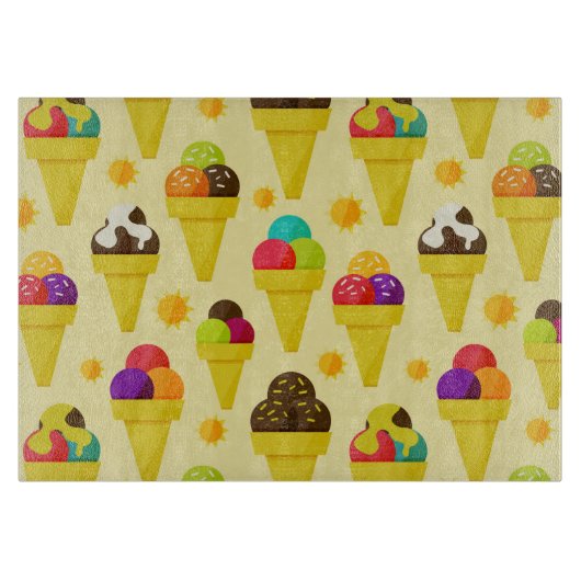 アカラフルイスクリームコーン カッティングボード (正面)