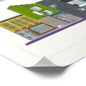 アカラフルコンテンポラリーモダンデザインローハウス ポスター (角)